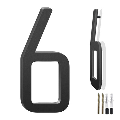 3-10 Inch Floating Aluminum House Address Numbers Letters, Modern Metal House Numbers for Outside, Black Metal Door Address L