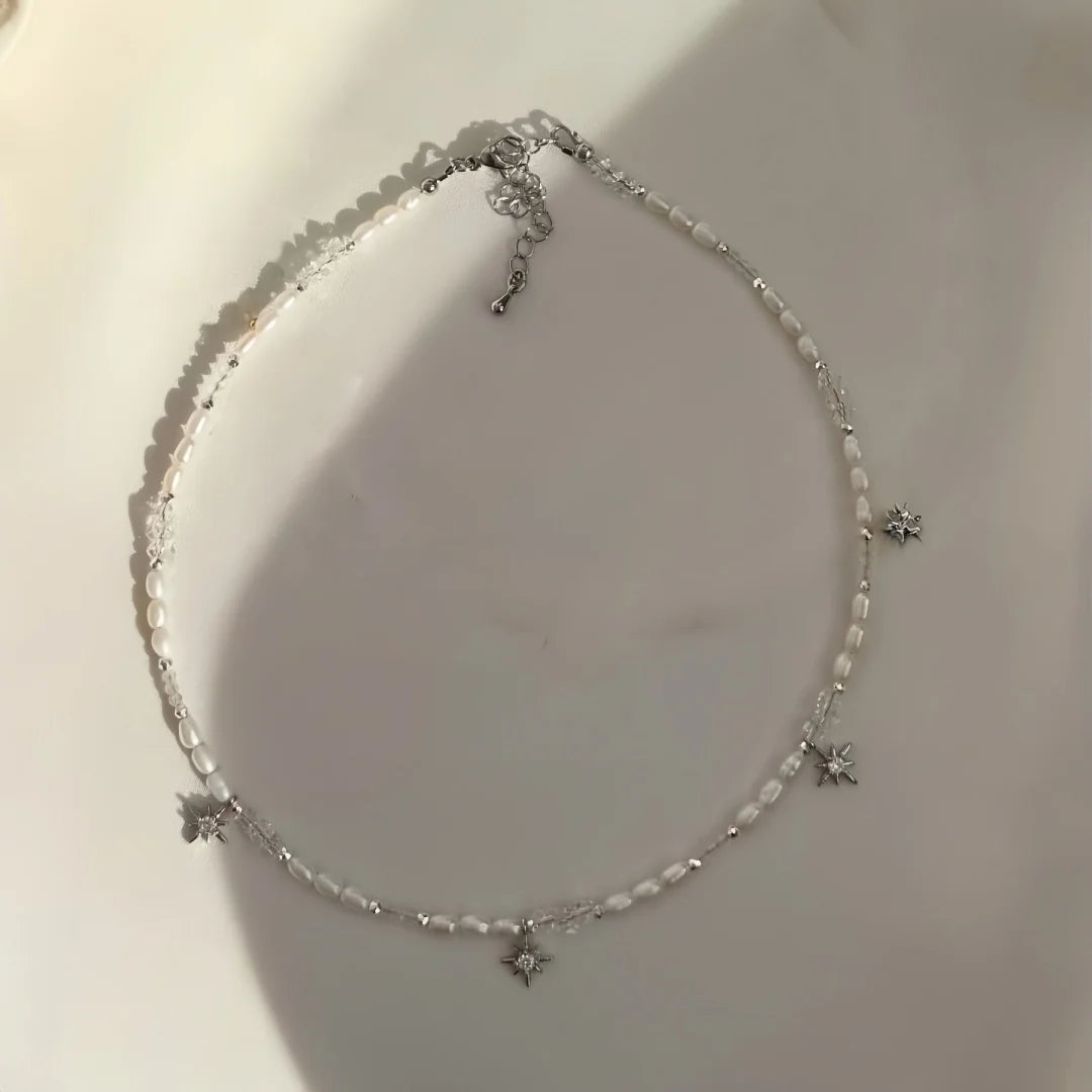 Minimalist Pearl Necklace for Women New Style Luxury Sensation Tassel Cold Tone Feng Shui Xiaomi Bead French Collar Chain
