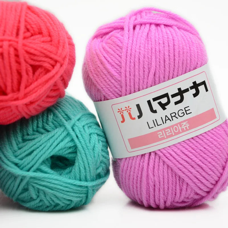 DIY Baby Milk Sweet Soft Cotton Knitting Wool Yarn Thick Fiber Velvet Yarn Hand Knitting Wool Crochet Yarn for DIY Sweater