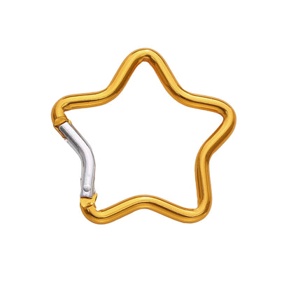 1 Pc Carabiner Rock Aluminum Mountain Buckle Star/Heart/D/Bone Shape Locking Clasp Keychain Multifunction Tools Jewelry Findi