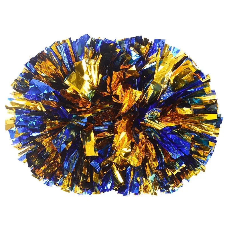 1pc Cheerleading Pom Poms with Handle Cheer Balls Big Gold Silver Red Yellow Blue Hand Dance Pompoms Accessories for Women Ki
