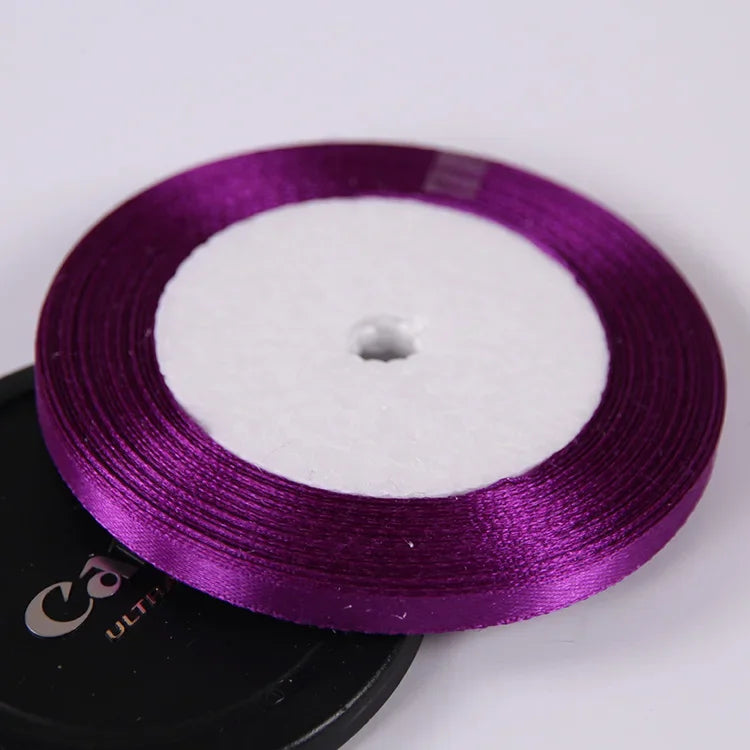 22 Meters/Roll 6mm Silk Satin Ribbons Christmas Halloween Birthday Party Gift Wrapping Ribbons DIY Handmade Crafts Material