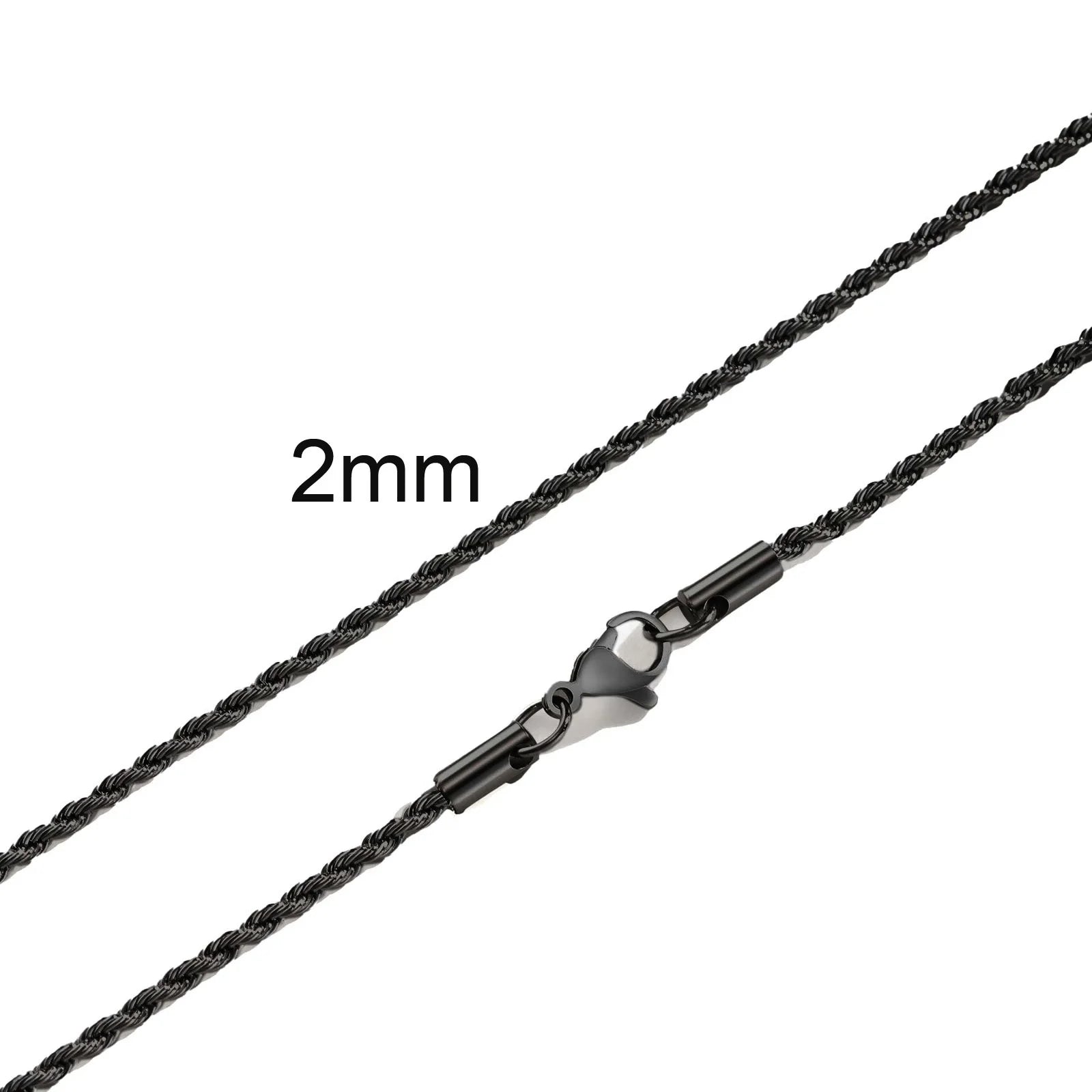Punk Vintage Rope Chain Necklace for Men Women,Gold Color Stainless Steel Braided Twisted Chain,Hip Hop Casual Jewelry