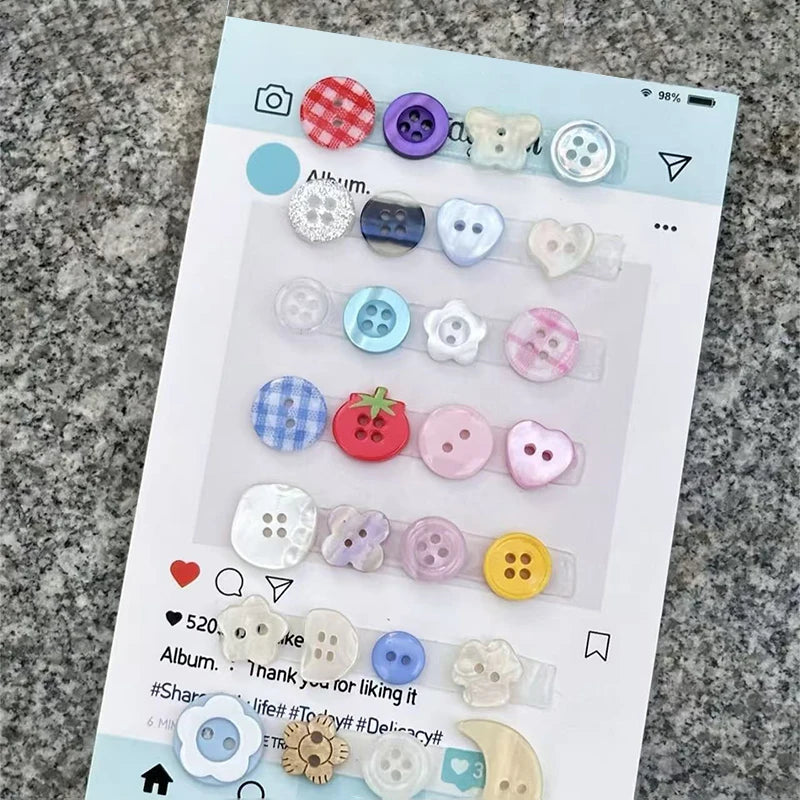 40PCS Cream Color Button Blind Box Mixed Style-Ins Wind Decor for Hand AccountDIY Doll Clothes Accessories Beaded Jewelry Mak