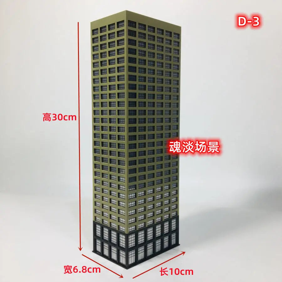 Diorama 1:300 Scale Architectural Model City Skyscraper Building Scene Display Model Railway Train Assembled Layout - D-3