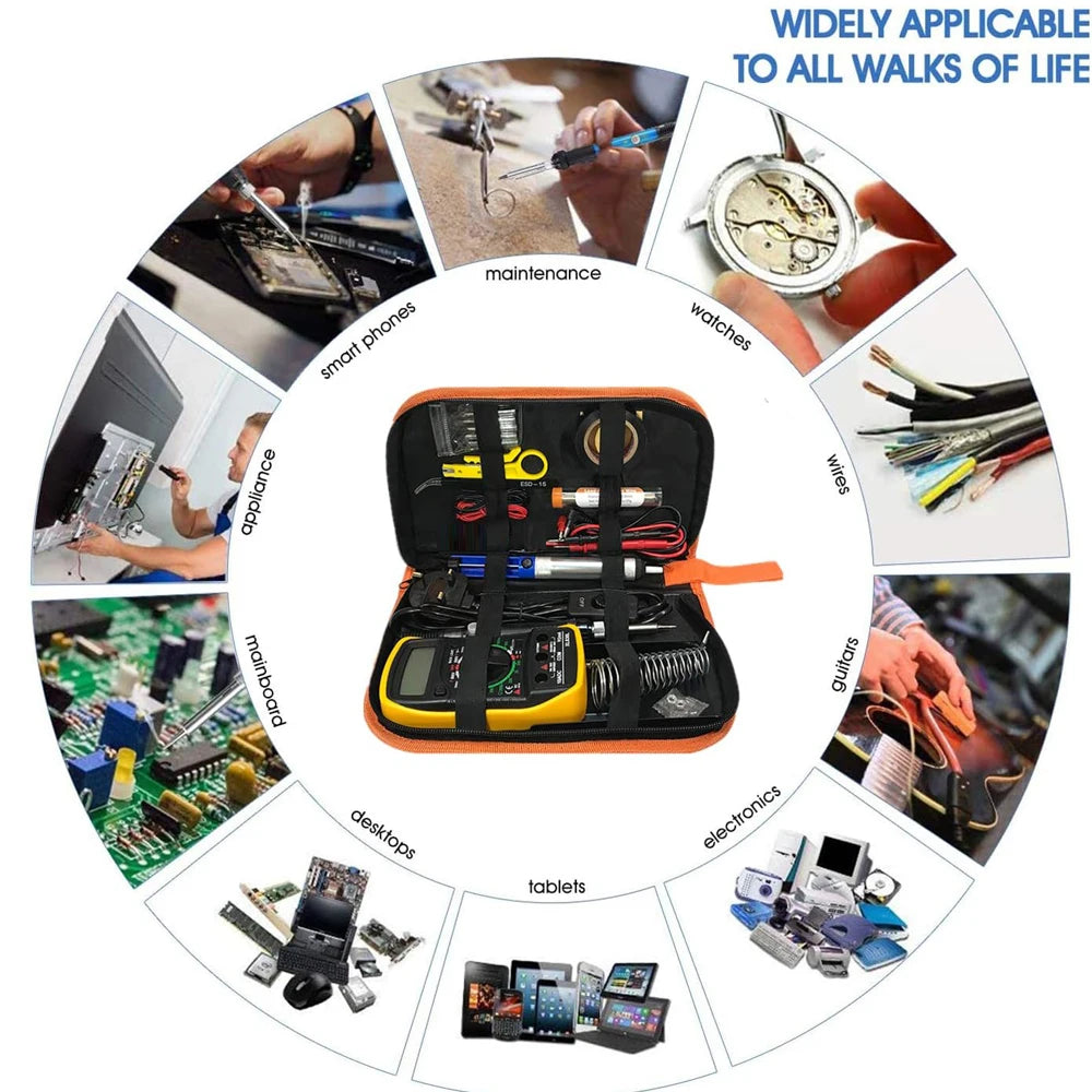 2026 Electric Soldering Iron Kits (SKU:10-IN-1)(16-IN-1)(20-IN-1) 60W Adjustable Temperature Replaceable Soldering Iron Weldi