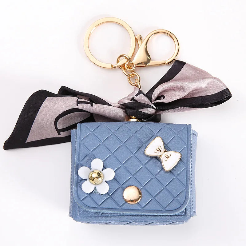 1 PC Cute Key Bag Owl Coin Purse Mini School Bag Car Key Chain Pendant Lady Wallet PU Leather Coin Purses Coin Purse Keychain