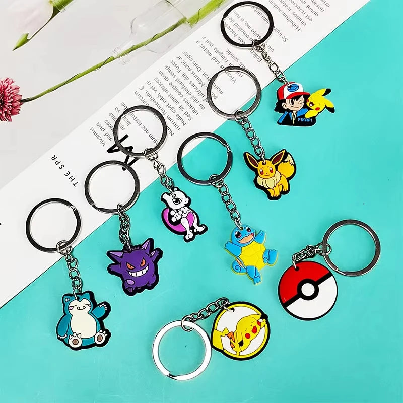 PokeMoned Party Favors Keychains Backpack Pika Pendants Accessories Souvenirs Festival Prizes for Kids Birthday Gift Baby Sho
