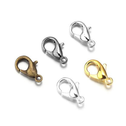 100-200pcs/lot Lobster Clasps Jewelry Making Materials Hooks Chain Closure DIY Accessories Supplies For Bracelets Necklaces