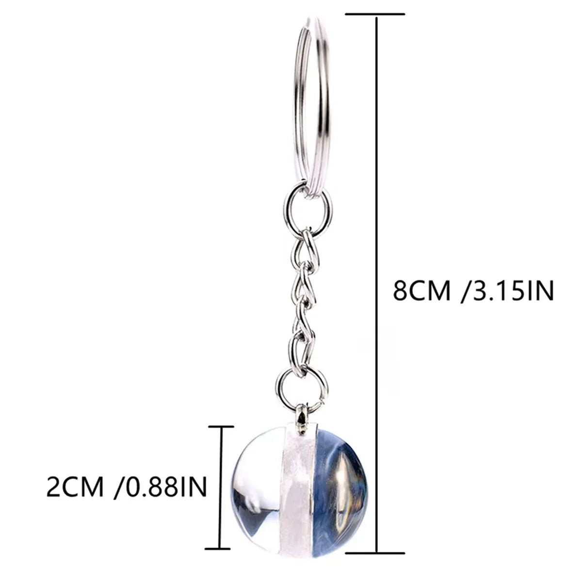 12 Constellation Key Chain Luminous Double Sided Glass Ball Pendant 12 Zodiac Key Chain Fashion Birthday Gift for Men and Wom