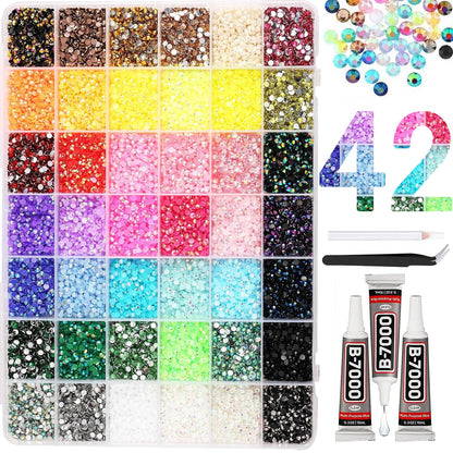 Resin Jelly Rhinestones Bedazzling Kit Flatback Crystals Flatback Gems for Diamond Art Diamond Art Kits for Adults - 42 Color
