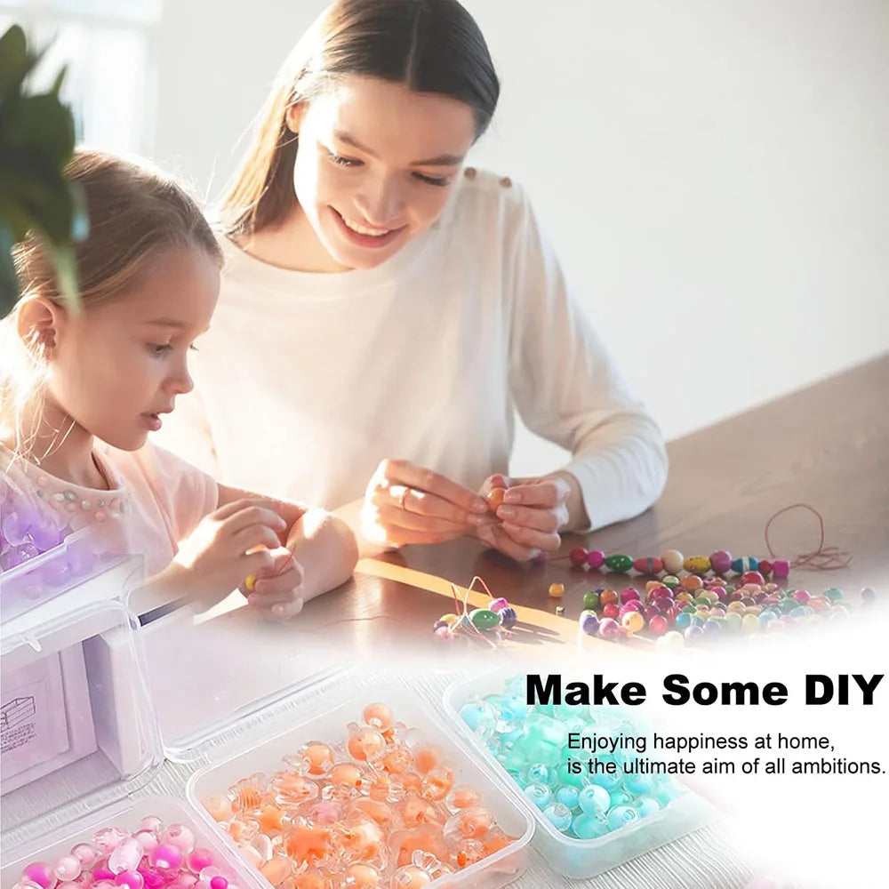 Transparent plastic craft storage box, portable multifunctional storage box, suitable for jewelry, beads, DIY art supplies