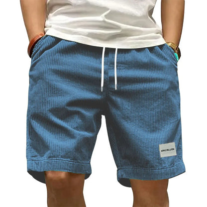 Vintage Cargo Shorts Men's Summer Trendy Retro Corduroy Short Pants Men's Casual Solid Color Shorts Sports Breathable Sweatpa