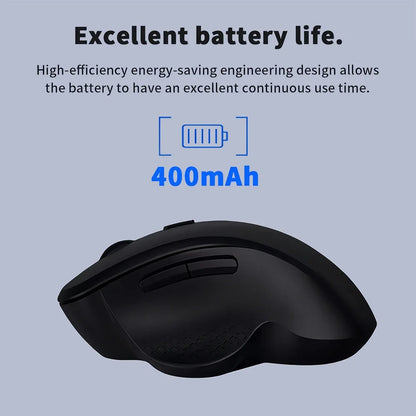 6 Button Ergonomic Mouse 2.4G Wireless Mouse Bluetooth Mouse 400mAh Rechargeable Gaming Mice 1600DPI Optical Mouse For PC Lap