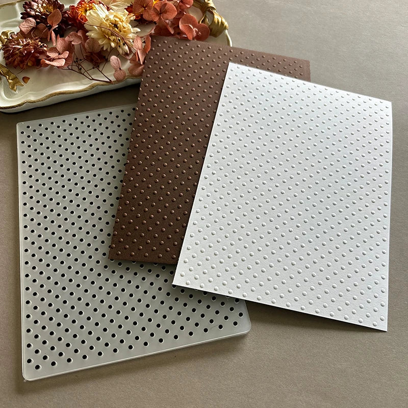 Dot array decorative floral background template, embossed craft paper folder, DIY scrapbook, texture card making, photo album