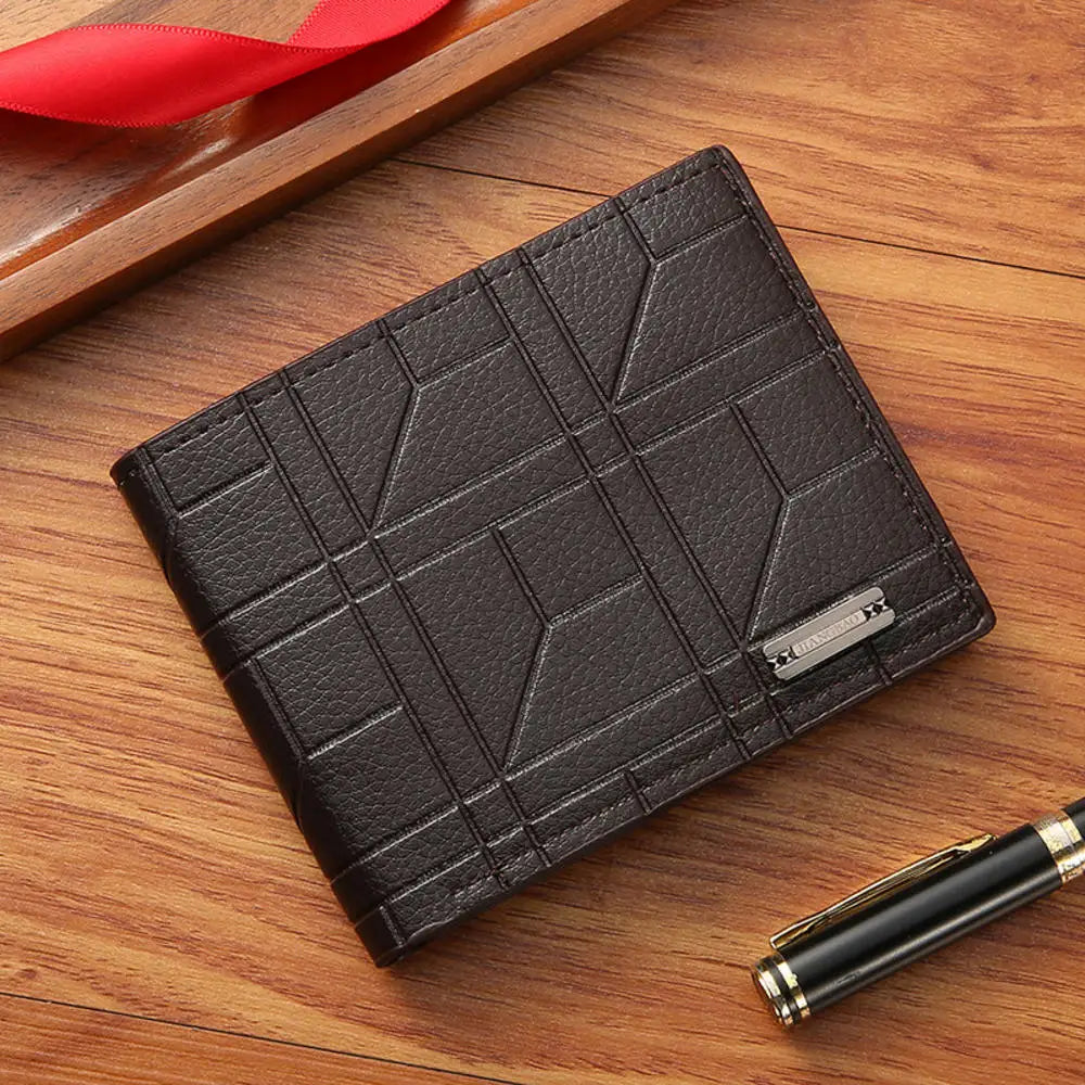 Vintage Pu Leather Wallet Minimalist Purse For Men Money Change Pouch Credit Card Holder Man Birthday Gifts - coffee 3