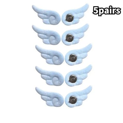 5/1Pairs Small Angel Wings Brooch Japanese Plush Angel Wings Brooch Badge Sweet Pin Doll Cosplay Y2K Fluffy Angel Wing Bag De
