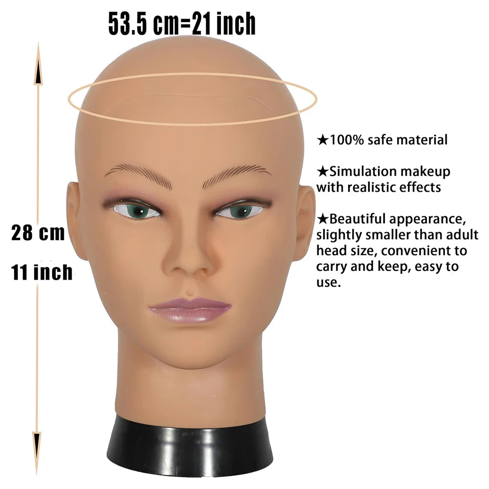 Mannequin Head With Tripod For Making Wig Hat Glasses Mask Display Cosmetology Manikin Head For Makeup Practice Wig Install K