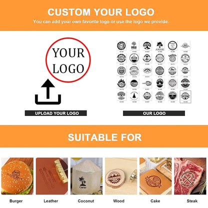 M8 Logo Customized Iron Branding Stamp Personalized Customization Wooden Soldering Iron Seal Customized Leather Stamping Seal