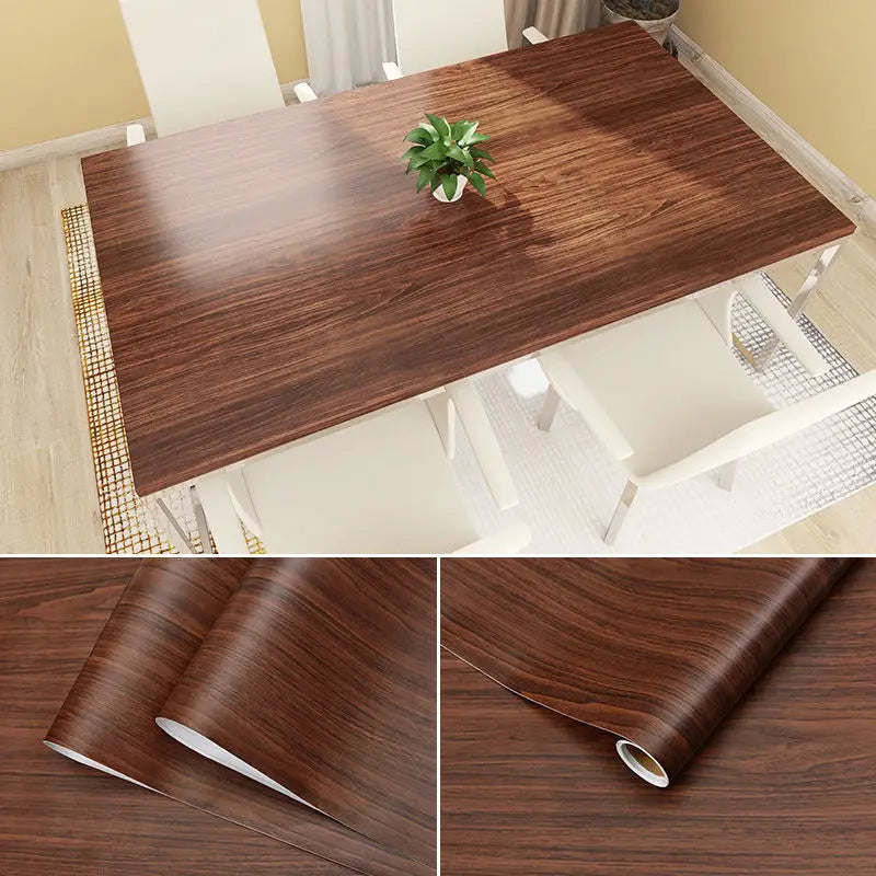 Wood Grain DIY Sticker PVC Self Adhesive Waterproof Wallpapers Renovation Furnitures Wall Stickers Home Decor Sticky Paper De