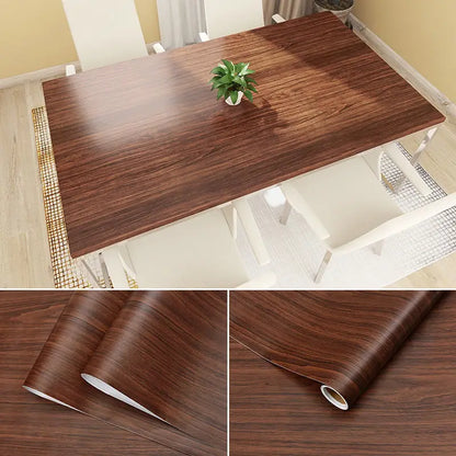 Wood Grain DIY Sticker PVC Self Adhesive Waterproof Wallpapers Renovation Furnitures Wall Stickers Home Decor Sticky Paper De
