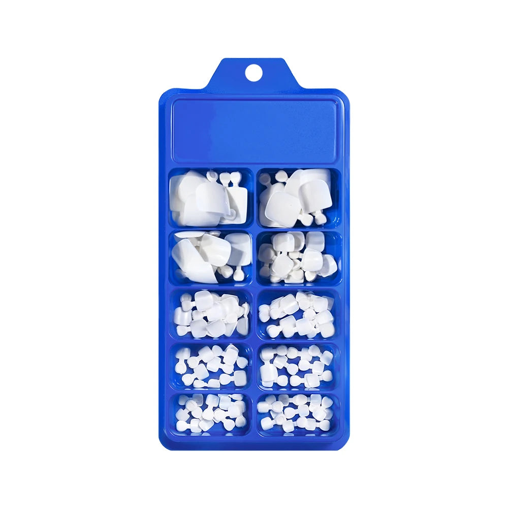 100Pcs White Short Square Flase Toenails Summer Press On Toes Full Cover Tips Pure Color Acrylic Artificial Wearable Toenails