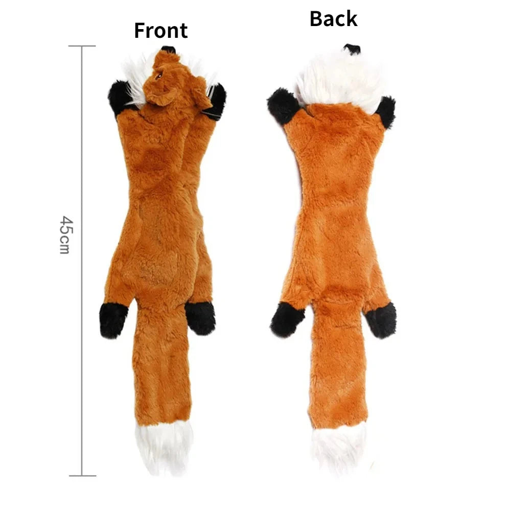 Funny Simulated Animal No Stuffing Dog Toy with Squeakers Durable Stuffingless Plush Squeaky Dog Chew Toy Crinkle Pet Squeak 