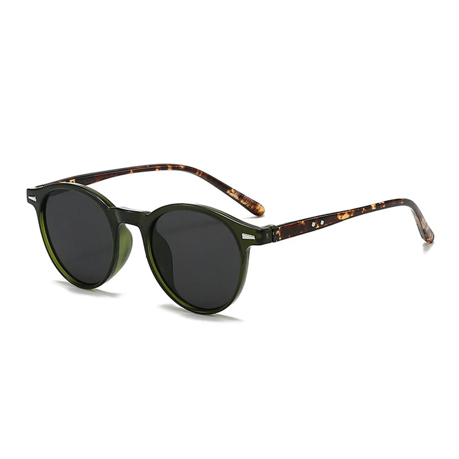 Vintage Punk Round Vintage Sunglasses Women Retro Luxury Designer Sun Glasses for Female Oculos De Sol Shades UV400 - Leopard