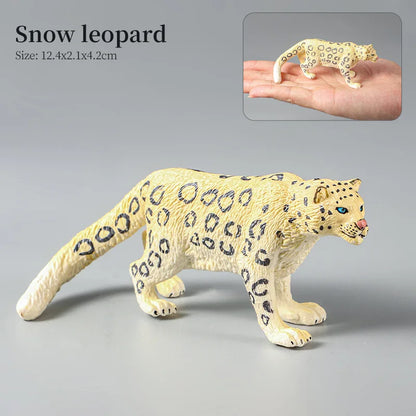 Montessori Wild Animals Model Toy Set - Lion Elephant Antelope Action Figures Miniature Zoo Figurines Educational Kids Gift