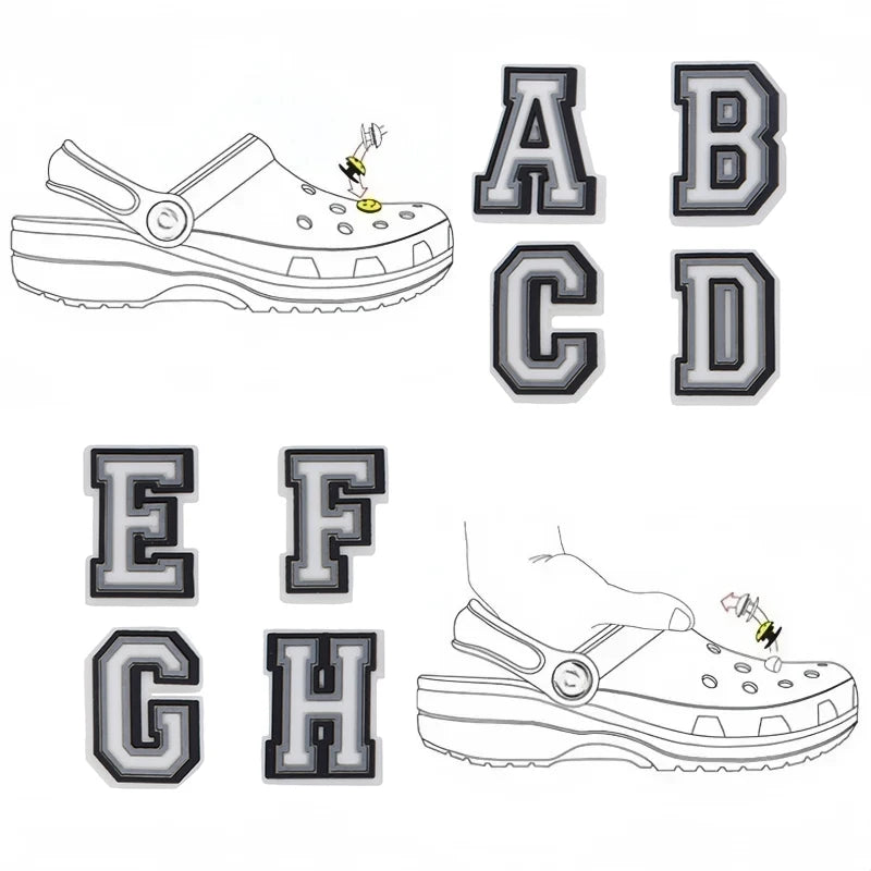 1 Piece Shoe Charms Accessories Pvc Shoe Decorations Letter 26 Options To Choose From Alphabet Ornament Pins Party Gift