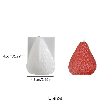 3D Strawberry Candle Silicone Mold Cute Fruit Candle Making Kit DIY Handmade Crafts for Valentine's Day Wedding Party Home De