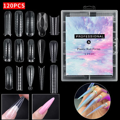 Misscheering 120Pcs/Box Transparent Fake Nails Acrylic French Nail Tips Full Coverage Press On Nails Accessory DIY Manicure T