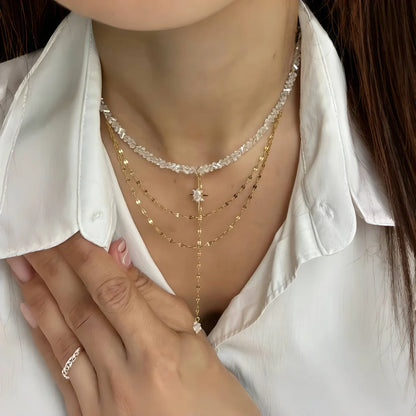 New Irregular Choker Vintage Tassels Zircon Heart Pendant Necklace For Women Female Geometric Baroque Transparent Crystal Cha