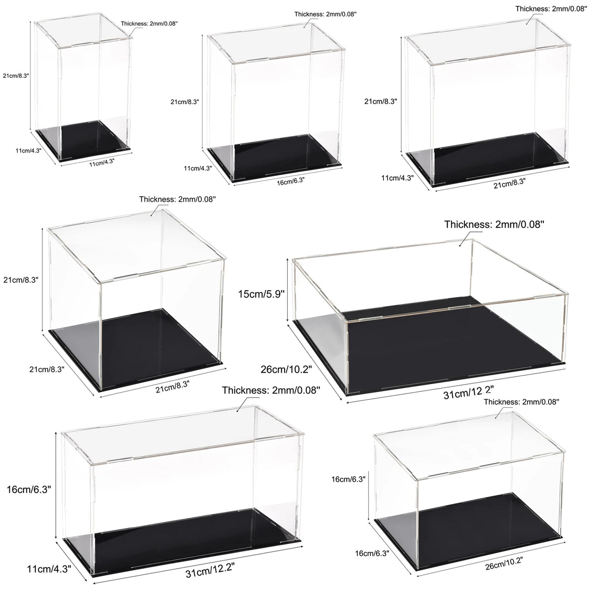 Acrylic Clear Display Case Box Dustproof Protection Showcase Cube Collectibles Show Box for Action Figures,Dolls,Car Model