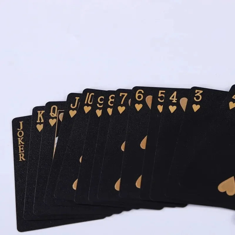 Black Rose Deck Poker Frosted Waterproof Plastic Playing Cards Texas Poker Collection Commemorative Chess Practical Party Gif