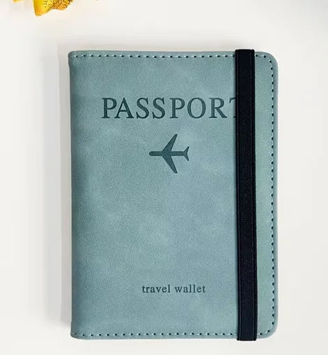 Women Men RFID Vintage Business Passport Covers Holder Multi-Function ID Bank Card PU Leather Wallet Case Travel Accessories