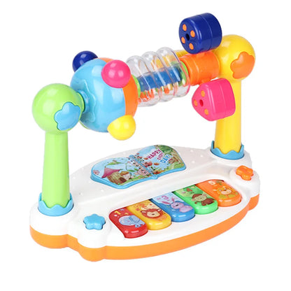 Baby Piano Toys Kids Rotating Music Keyboard Light Sound, Musical Toy for Toddlers,Early Educational Music Toy Gift Random Co