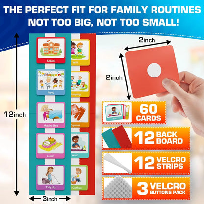 60 Pcs Visual Schedule Visual Wall Planner Daily Routine Chart for Kids Daily Visual Schedule Card Chore Chart Learning Mater