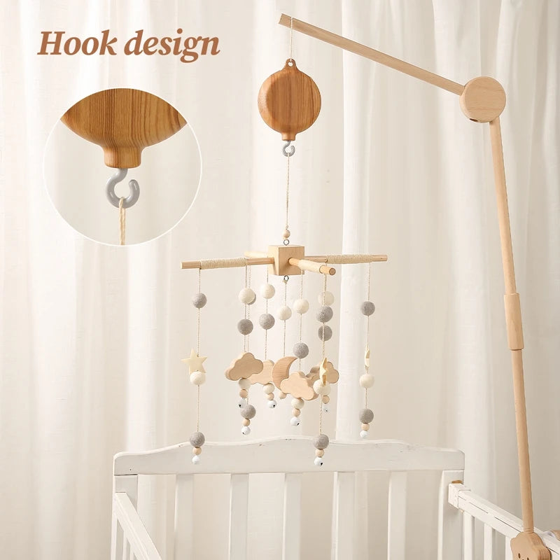 Revolving Music Box For Newborns Baby Crib Imitation Wood Color Hanging Rattle Baby Soothing Musical Toys 0-12 Months Baby Gi
