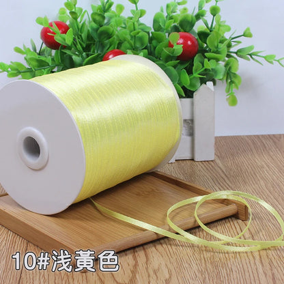 New (10meters/lot) 3mm Satin Ribbons For Craft Sewing Fabric Christmas Wedding Supplies Party Decoration Gift Wrap DIY Handma