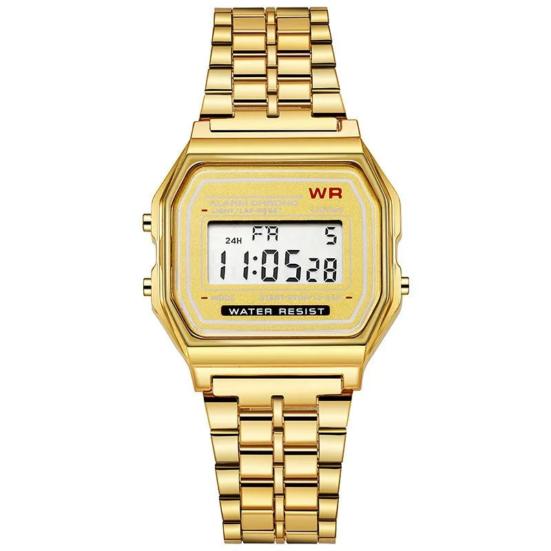 Luxury Rose Gold Women Watches Electronic Digital Display Retro Style Clock Men's Relogio Masculin Reloj Hombre homme - Gold