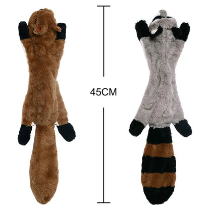Funny Simulated Animal No Stuffing Dog Toy with Squeakers Durable Stuffingless Plush Squeaky Dog Chew Toy Crinkle Pet Squeak 