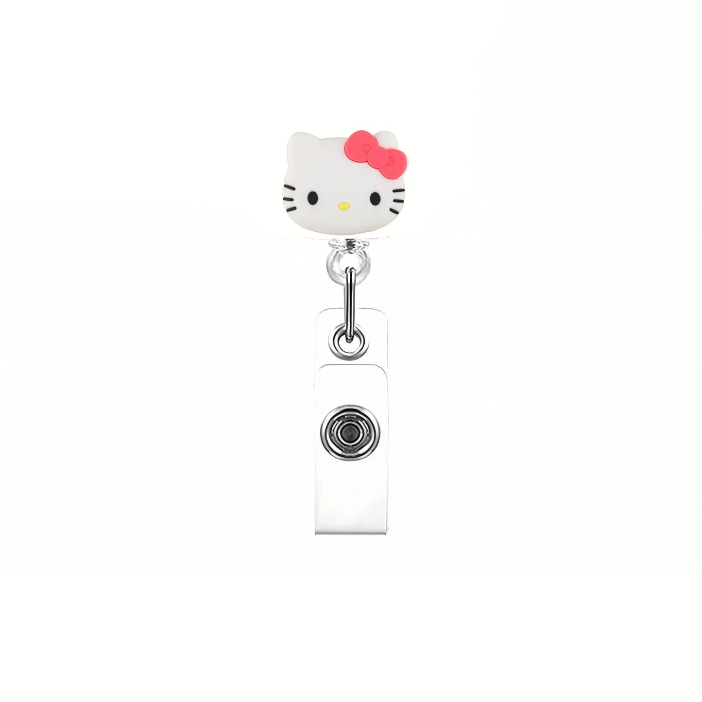 Kawaii Gift Kitty Cat Retractable Badge Reel Sparkling card holder accessories With Keychain For Women Student office supplie