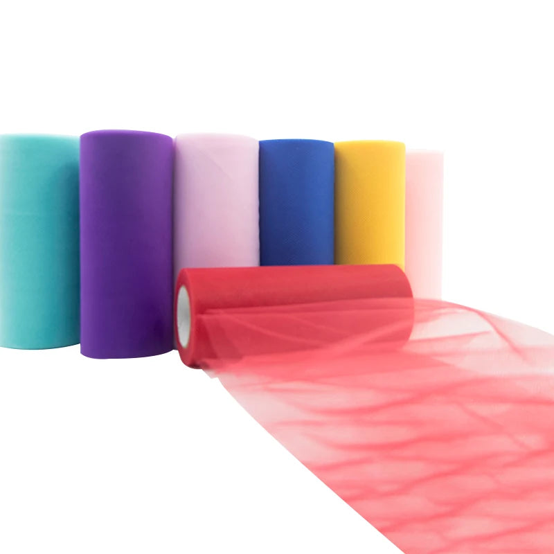 Tulle Roll Spool 25 Yards 15cm White Organza Roll Red Blue Tulle Organza Fabric Tutu Skirt Girl Baby Shower Decor Party Suppl