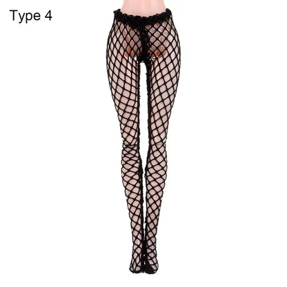 Suits 1/6 Doll Silk Stockings Mini Fishnet Tights Bottoms Socks Elastic leggings Miniature Pantyhose Dolls Accessories Girl G