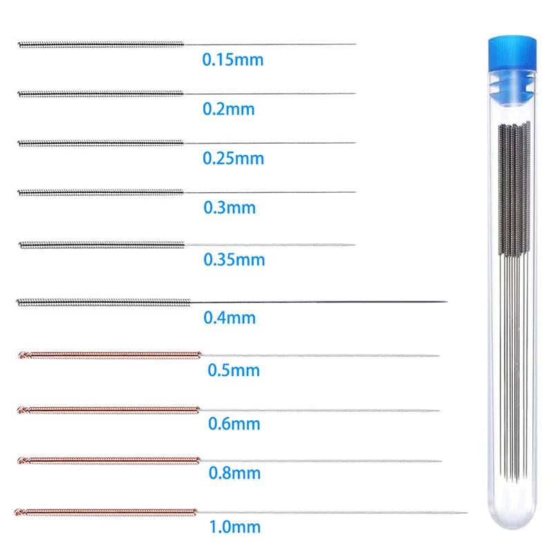 3D Printer Nozzle Cleaning Kit 0.2/0.3/0.4/0.5/0.6/0.8/1.0mm Stainless Steel Nozzle Cleaning Needles 3D Printer Nozzle Cleane