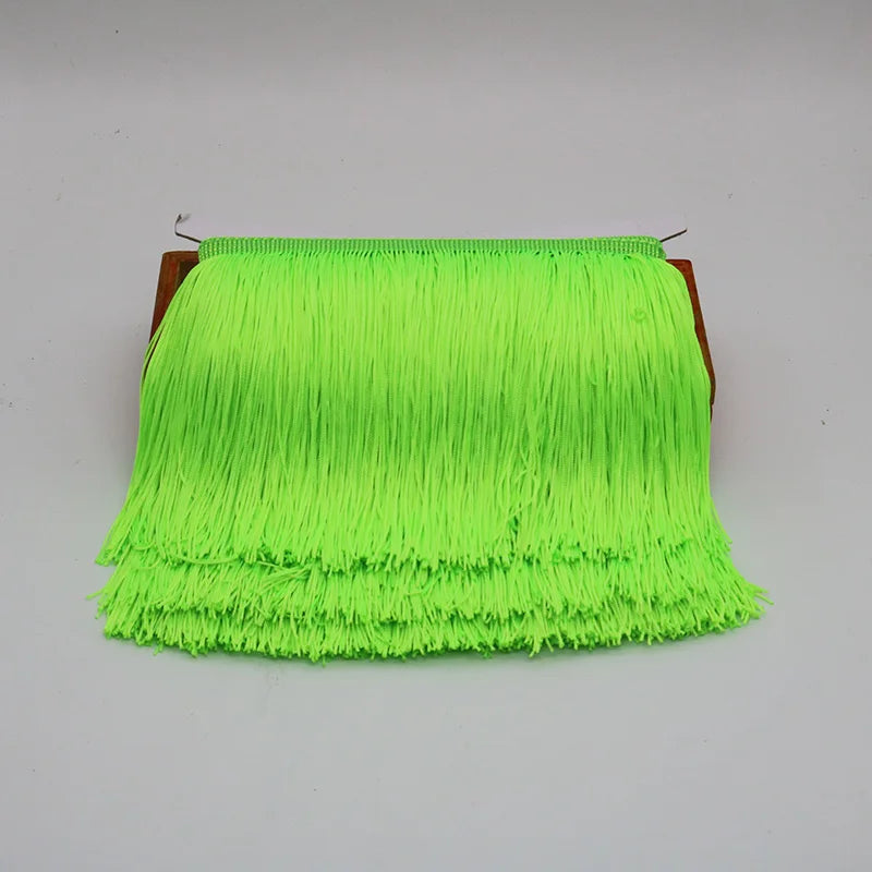 Lace Ribbon, 10 Yards Tassel Trim for Dress Trimming, Do It Yourself Crafts & Scrapbooking - Fluorescent green / 10 yards