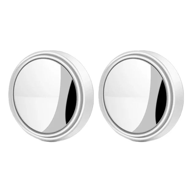 2Pcs Round Frame Convex Blind Spot Mirror Safety Driving Wide-angle 360 Degree Adjustable Clear Rearview Mirror Car Accessori