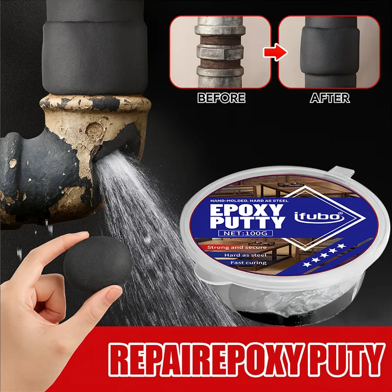 Ifubo 100G Epoxy Putty Repair Paste High Hardness Waterproof Fast Cure For Metal Plastic Wood Pipe Crack