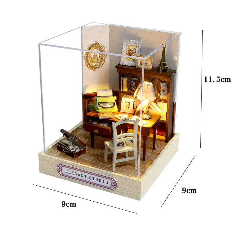 DIY Miniature Doll House 3D Puzzle Small House Assembly Building Model Kit Toys Home With Furniture Lighting Wooden Crafts Gi